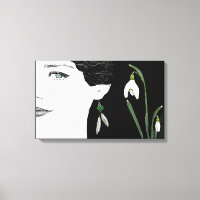 Ilustracion de moda chica en perlas con arete flor