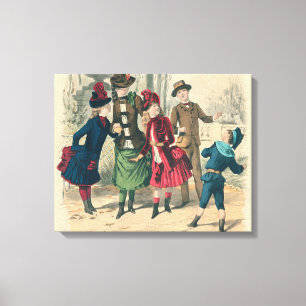 Lienzo Ilustracion de moda infantil victoriano