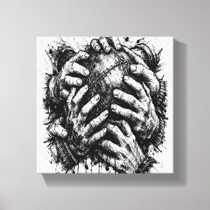 Lienzo Ilustración de Orkney Dark Art Ink – Manos que Aga