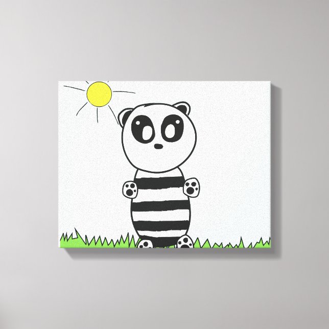 Lienzo Ilustración de Panda Adorable (Anverso)