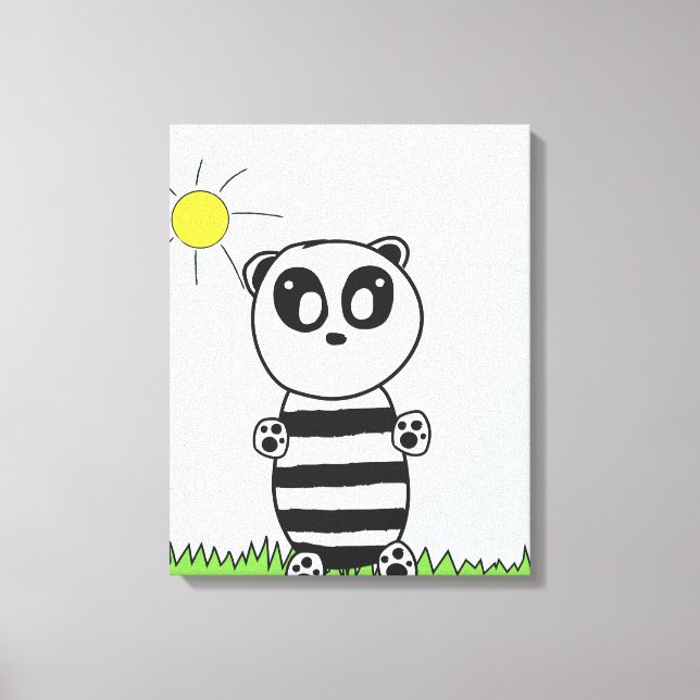 Lienzo Ilustración de Panda Adorable (Anverso)