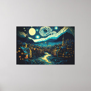 Lienzo Ilustracion de Parodias Van Gogh