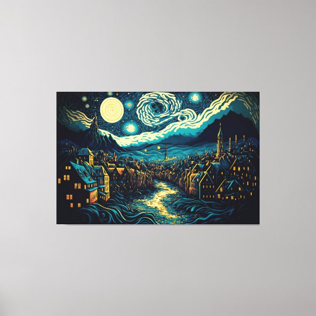 Lienzo Ilustracion de Parodias Van Gogh (Anverso)