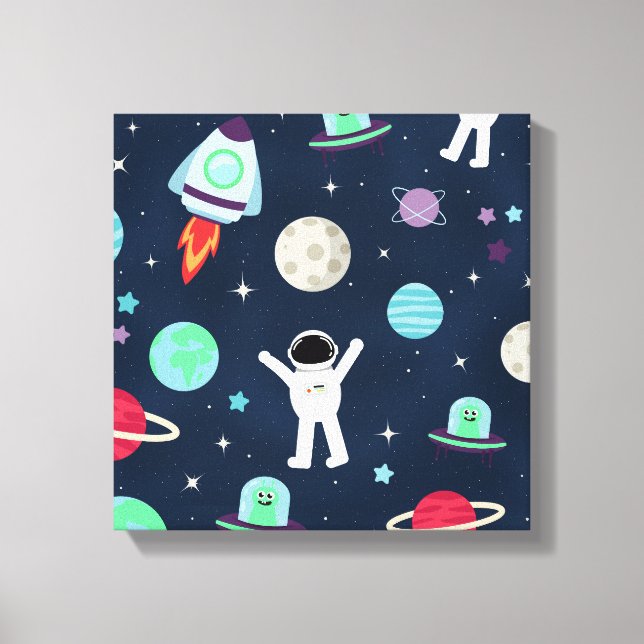 Lienzo Ilustración de patrón espacial (Anverso)
