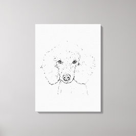 Lienzo Ilustración de perro caniche lindo, dibujado a man