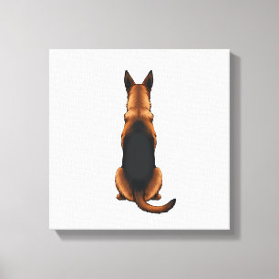 Lienzo Ilustración de perro de pastor alemán vintage vist