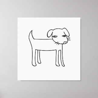 Lienzo ilustración de perro moderna