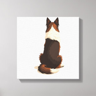 Lienzo Ilustración de perro vintage Border Collie desde a