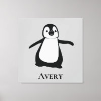 Ilustración de pingüino lindo en blanco y negro