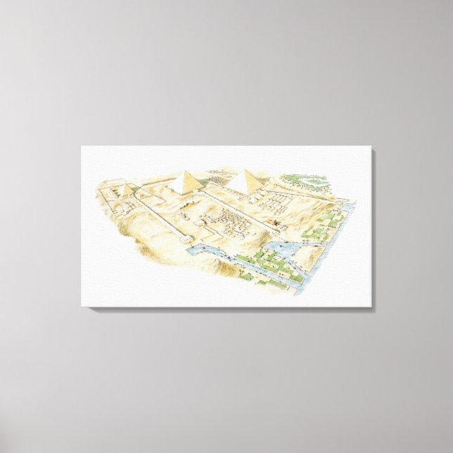 Lienzo Ilustracion de Pirámides de Giza (Anverso)