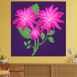 Lienzo Ilustración de ramo floral rosa Dibujado a mano