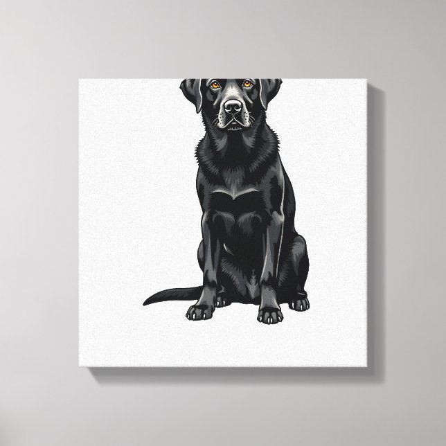 Lienzo Ilustración de retrato de perro Labrador Retriever (Anverso)