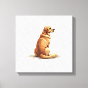 Lienzo Ilustración de retrato trasero de Golden Retriever