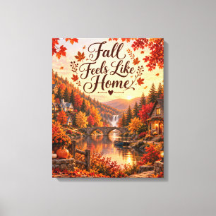 Lienzo Ilustración de sentimientos rústicos de otoño como
