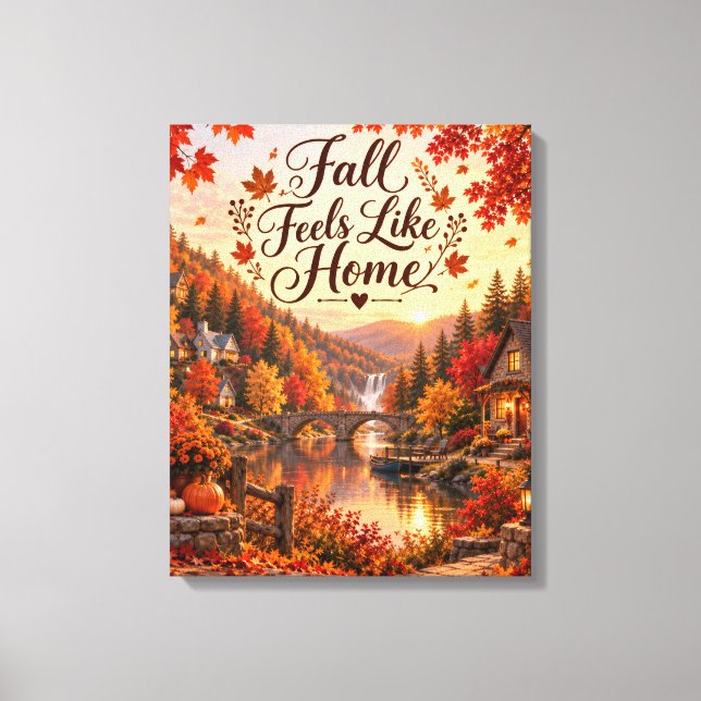 Lienzo Ilustración de sentimientos rústicos de otoño como (Anverso)