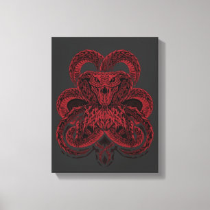 Lienzo Ilustración de serpiente Art Deco Cobra Roja