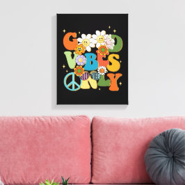 Lienzo Ilustracion de tipografía de buenas vibraciones