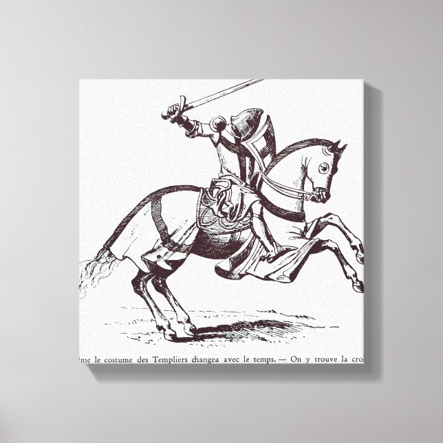 Lienzo Ilustracion de un Caballero Templario (Anverso)