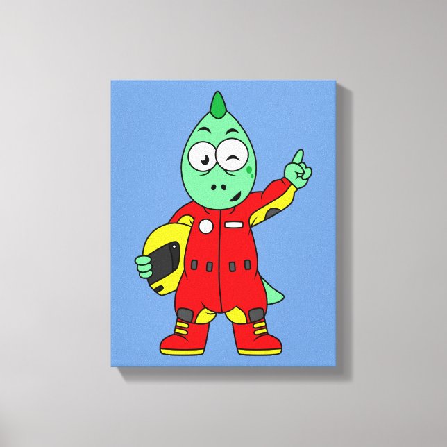 Lienzo Ilustracion De Un Conductor De Allosaurus Race. (Anverso)