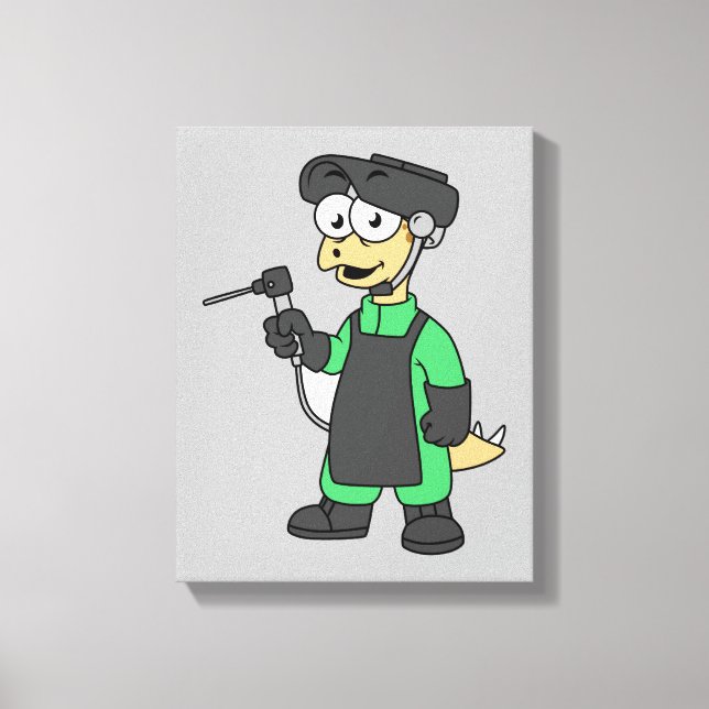 Lienzo Ilustracion De Un Soldado Estegosaurio. (Anverso)