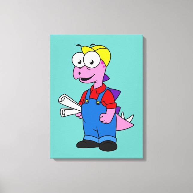 Lienzo Ilustracion De Un Trabajador De Construcción De St (Anverso)