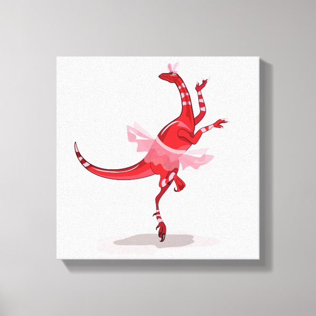Lienzo Ilustracion De Una Ballerina Bailando Raptor. (Anverso)
