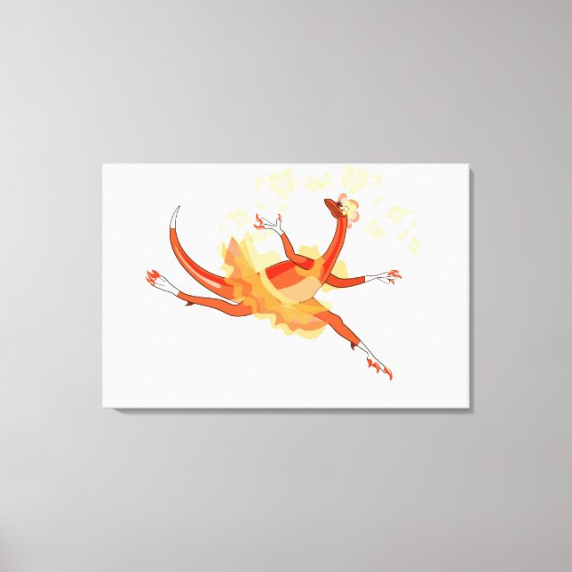 Lienzo Ilustracion De Una Ballerina Bailando Raptor. 2 (Anverso)