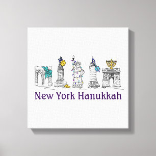 Lienzo Ilustracion de vacaciones de Hanukkah Chanukah en 