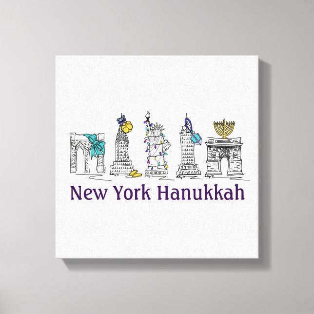 Lienzo Ilustracion de vacaciones de Hanukkah Chanukah en  (Anverso)