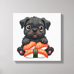 Lienzo Ilustración de vector de dibujos animados de sushi