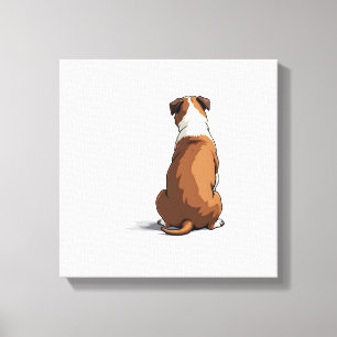 Lienzo Ilustración de vista trasera de bulldog vintage Am