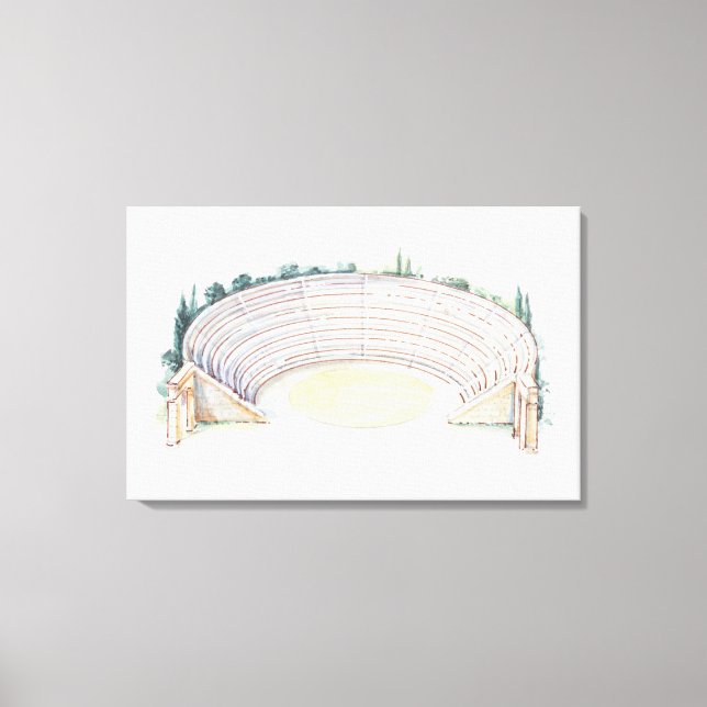 Lienzo Ilustracion del anfiteatro romano (Anverso)