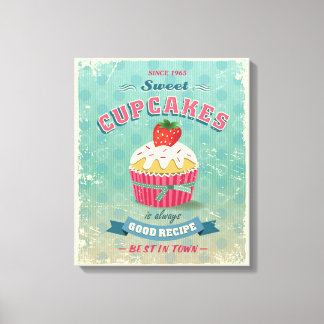 Lienzo Ilustracion del cartel de quequitos vintage