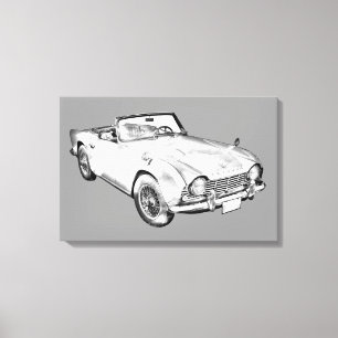 Lienzo Ilustracion del coche de deportes de Triumph Tr4
