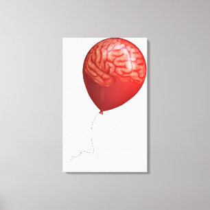 Lienzo Ilustracion del globo con un cerebro sobrepuesto