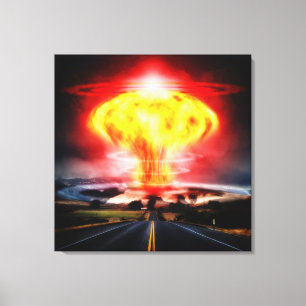 Lienzo Ilustracion del hongo atómico de la explosión