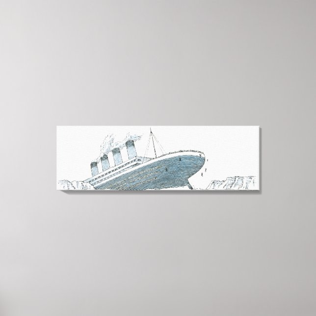 Lienzo Ilustracion del pasajero que cae del Titanic (Anverso)