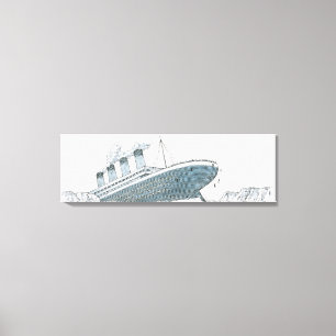 Lienzo Ilustracion del pasajero que cae del Titanic