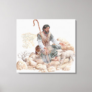 Lienzo Ilustracion del pastor que encuentra sus ovejas