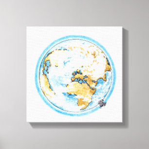 Lienzo Ilustracion del satélite que está en órbita la