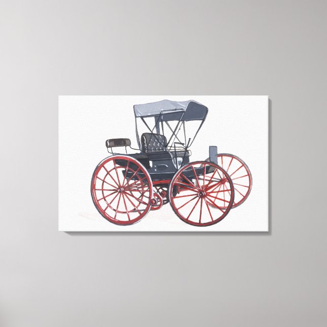 Lienzo Ilustracion del transporte sin caballos (Anverso)