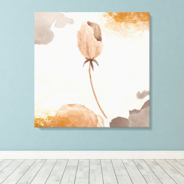 Lienzo Ilustración delicada de flores en acuarela (Insitu (piso de madera))