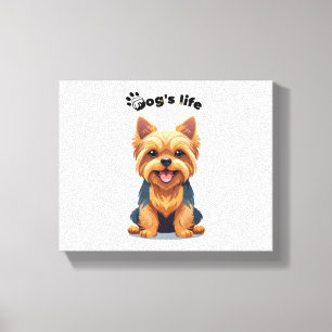 Lienzo Ilustración divertida de la vida de un Yorkshire T