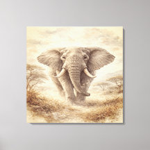 Ilustración en acuarela del majestuoso elefante af