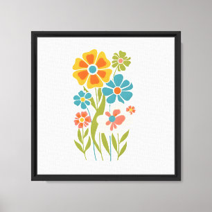 Lienzo Ilustracion floral Retro Boho