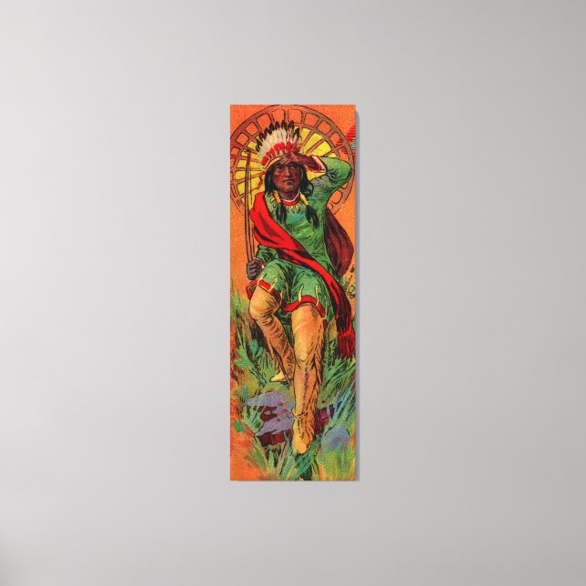 Lienzo ilustracion indígena americano de 1919 (Anverso)