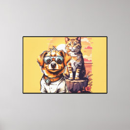 Lienzo Ilustracion Mascota naranja Brillo de Amanecer