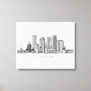 Lienzo Ilustración minimalista del horizonte de la ciudad