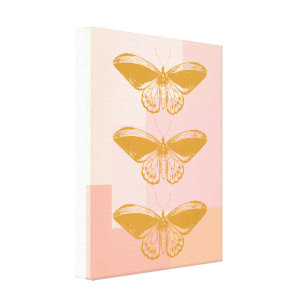 Lienzo Ilustracion natural de mariposa en rosa   Cuta