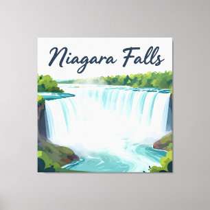Lienzo Ilustración paisajística pictórica de las catarata